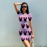 Minnie Mouse Dress Bodycon Slim Pencil Sheath Dress D508 - Lusy Store