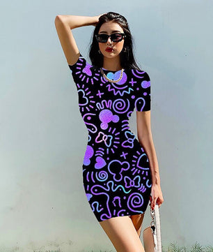 Minnie Mouse Dress Sleeveless Mini Dress Hip Tight Party Sexy Club D511 - Lusy Store