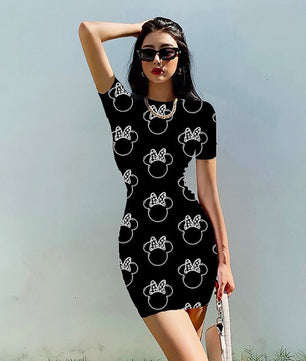 Minnie Mouse Dress Sleeveless Mini Dress Hip Tight Party Sexy Club D511 - Lusy Store