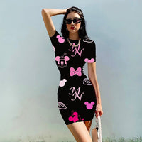 Minnie Mouse Dress Sleeveless Mini Dress Hip Tight Party Sexy Club D511 - Lusy Store