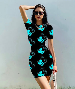 Minnie Mouse Dress Sleeveless Mini Dress Hip Tight Party Sexy Club D511 - Lusy Store
