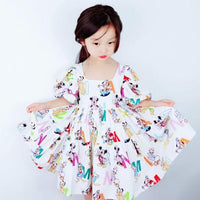 Minnie Mouse Skirt Cotton Children's Clothing Custom Girls Puff Sleeve