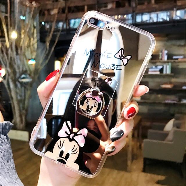 Mirror Cartoon Cute Hello kitty Minnie Case For Samsung Galaxy S8 S8Plus Coque Soft TPU Phone Case For Samsung S9 S9Plus Note8 - Lusy Store