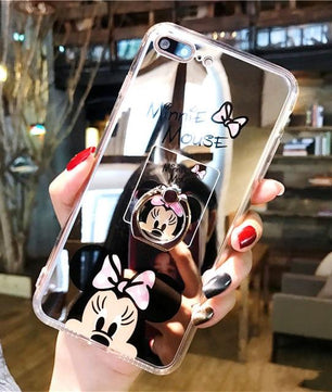 Mirror Cartoon Cute Hello kitty Minnie Case For Samsung Galaxy S8 S8Plus Coque Soft TPU Phone Case For Samsung S9 S9Plus Note8 - Lusy Store