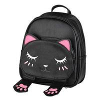 Mochilas mujer 2019 Cute Cat Backpack School Women Pu Leather Backpacks Black United States