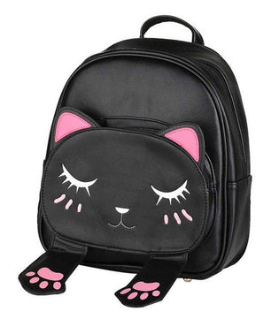 Mochilas mujer 2019 Cute Cat Backpack School Women Pu Leather Backpacks - Lusy Store