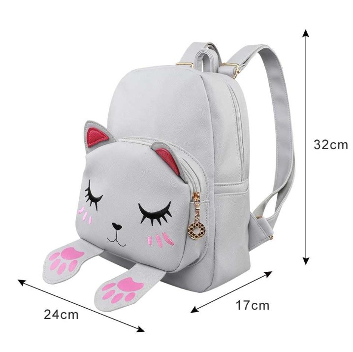 Mochilas mujer 2019 Cute Cat Backpack School Women Pu Leather Backpacks - Lusy Store