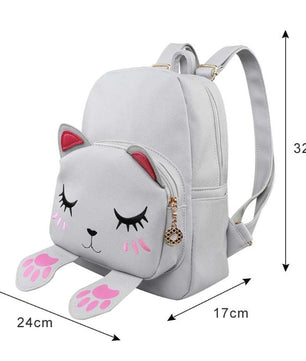 Mochilas mujer 2019 Cute Cat Backpack School Women Pu Leather Backpacks - Lusy Store