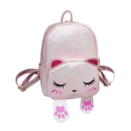 Mochilas mujer 2019 Cute Cat Backpack School Women Pu Leather Backpacks Pink United States