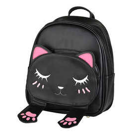 Mochilas mujer 2019 Cute Cat Backpack School Women Pu Leather Backpacks