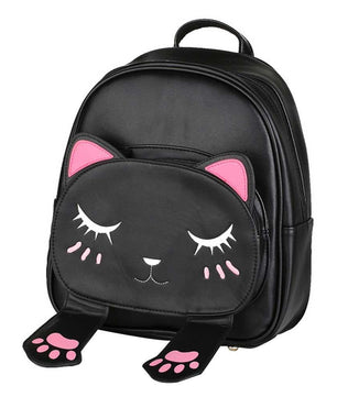 Mochilas mujer 2019 Cute Cat Backpack School Women Pu Leather Backpacks - Lusy Store