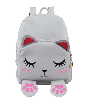 Mochilas mujer 2019 Cute Cat Backpack School Women Pu Leather Backpacks - Lusy Store