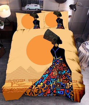 Modern Bedding Sets Africa Women Ethnic African Queen King Quilt Cover Bed Linen - Lusy Store