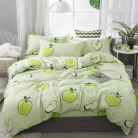 Modern Bedding Sets Butterfly Cartoon Kid Bed Cover Set Green