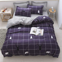 Modern Bedding Sets Butterfly Cartoon Kid Bed Cover Set Purple