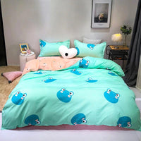 Modern Bedding Sets Butterfly Cartoon Kid Bed Cover Set Sky Blue