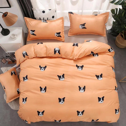 Modern Bedding Sets Butterfly Cartoon Kid Bed Cover Set Orange