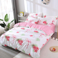 Modern Bedding Sets Butterfly Cartoon Kid Bed Cover Set White Pink