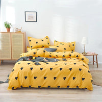 Modern Bedding Sets Butterfly Cartoon Kid Bed Cover Set Yellow