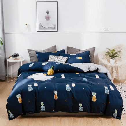 Modern Bedding Sets Butterfly Cartoon Kid Bed Cover Set Navy