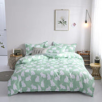 Modern Bedding Sets Cartoon Alpaca Gray Duvet Cover Bedspread Bed Linen Green