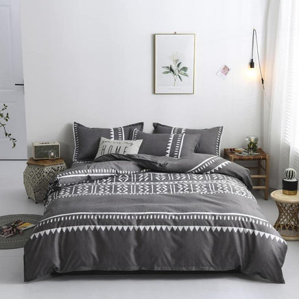 Modern Bedding Sets Cartoon Alpaca Gray Duvet Cover Bedspread Bed Linen Dark grey