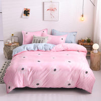 Modern Bedding Sets Cartoon Alpaca Gray Duvet Cover Bedspread Bed Linen Pink