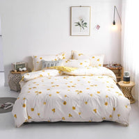 Modern Bedding Sets Cartoon Alpaca Gray Duvet Cover Bedspread Bed Linen White yellow
