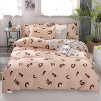 Modern Bedding Sets Cotton Black and White Cute Stripe Bed Linen King Queen Full Twin Size Orange