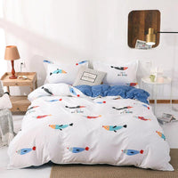 Modern Bedding Sets Cotton Black and White Cute Stripe Bed Linen King Queen Full Twin Size White
