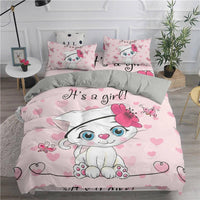 Modern Bedding Sets Cute Cartoon Cats Printed 3D Twin Full Queen King Double Sizes Bedclothes - Lusy Store