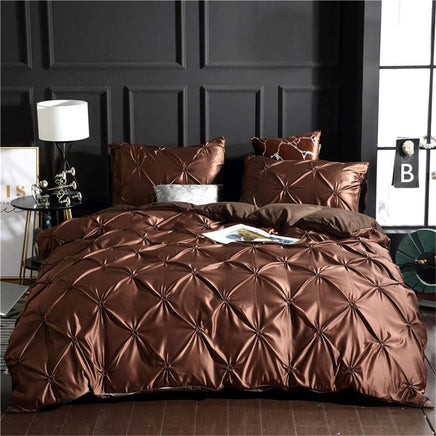 Modern Bedding Sets Fashion Solid Color Bed Linen White/Gray Duvet Cover Set Brown