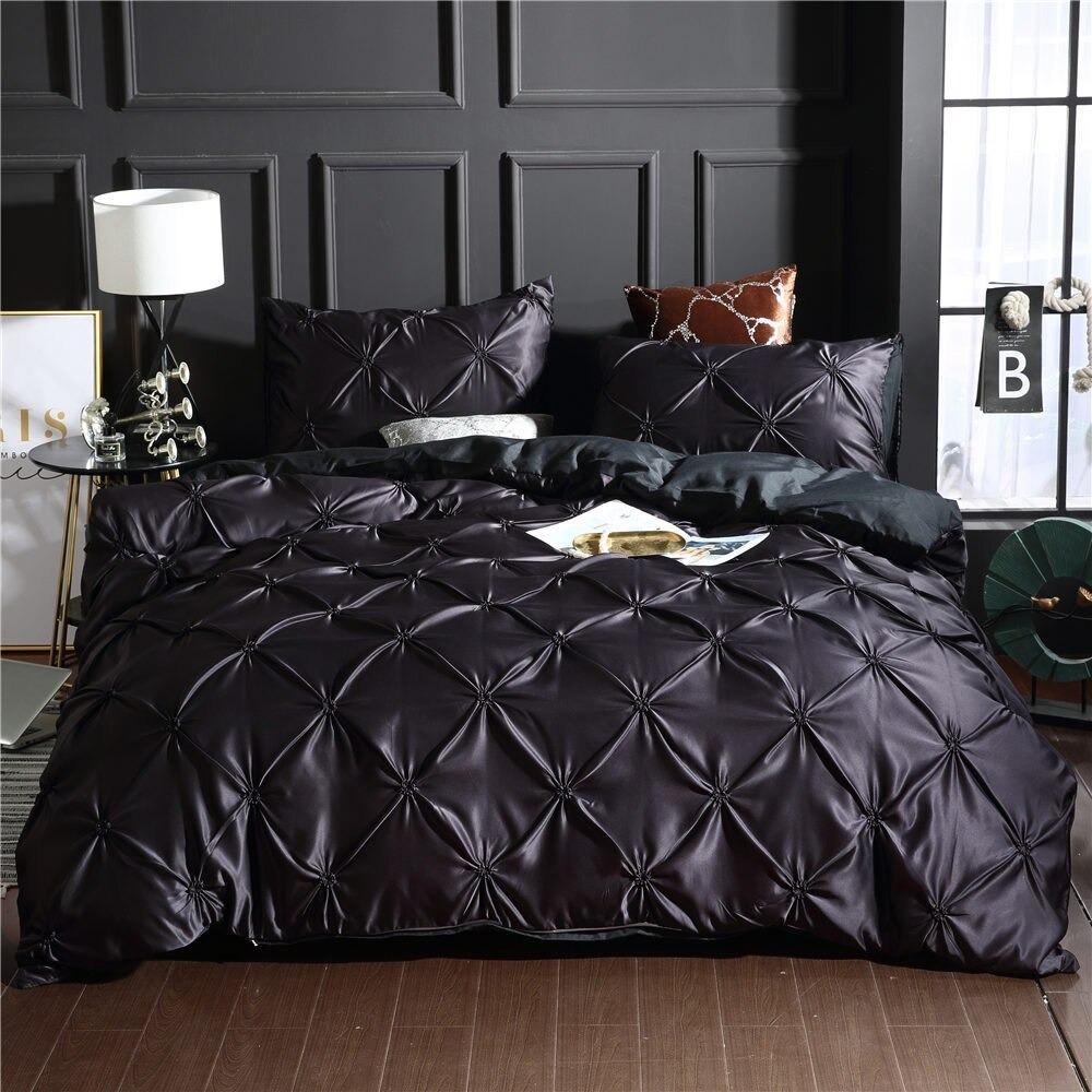 Modern Bedding Sets Fashion Solid Color Bed Linen White/Gray Duvet Cover Set - Lusy Store