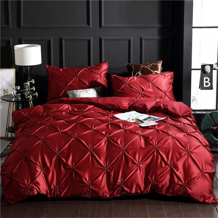 Modern Bedding Sets Fashion Solid Color Bed Linen White/Gray Duvet Cover Set Red