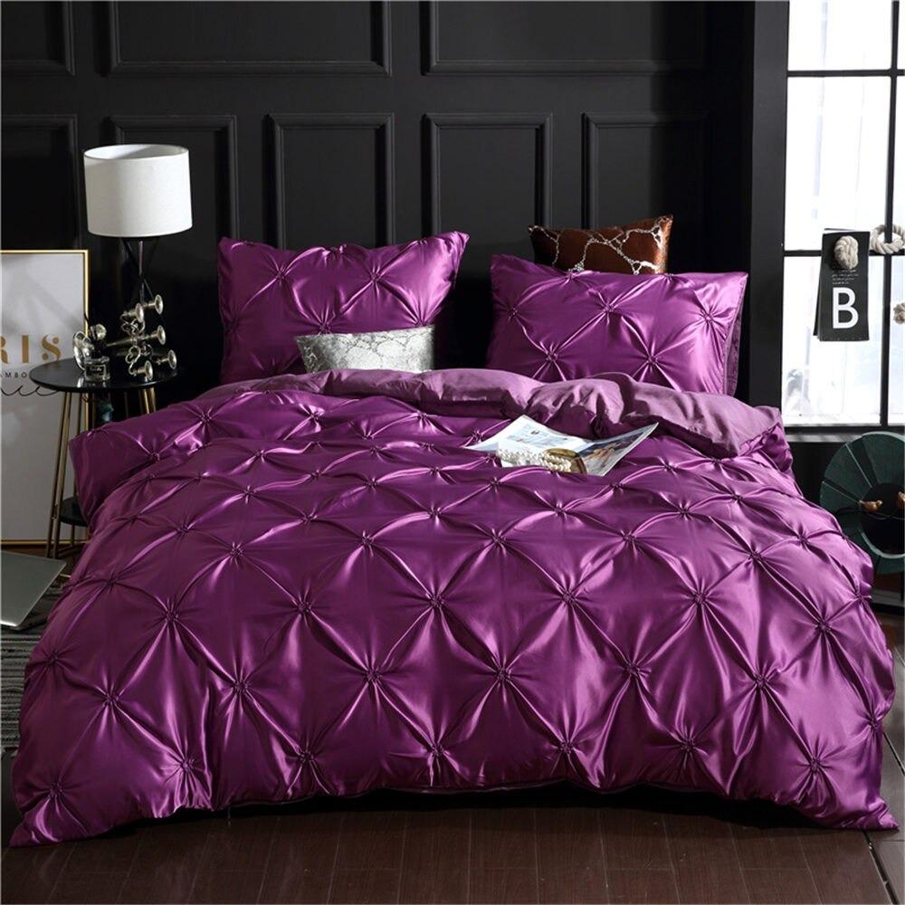Modern Bedding Sets Fashion Solid Color Bed Linen White/Gray Duvet Cover Set - Lusy Store
