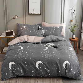 Modern Bedding Sets Luxury Pure Cotton European Plaid Printed European Bedding Sets Dark grey