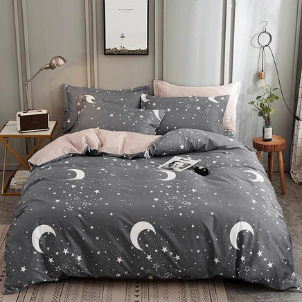 Modern Bedding Sets Luxury Pure Cotton European Plaid Printed European Bedding Sets Dark grey