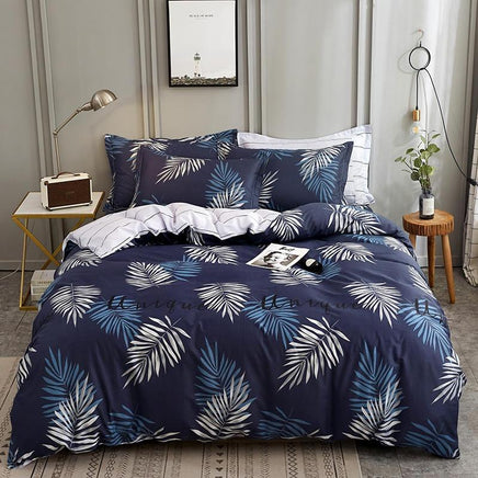 Modern Bedding Sets Luxury Pure Cotton European Plaid Printed European Bedding Sets Navy