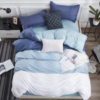 Modern Bedding Sets Marble Printed Girl Boy Kid Bed Cover Sky Blue