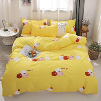 Modern Bedding Sets Marble Printed Girl Boy Kid Bed Cover Yellow