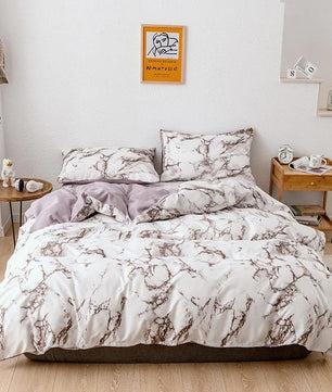 Modern Bedding Sets Marble Quilt Cover Sheets King Queen Size Bedlinen High Quality - Lusy Store