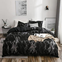 Modern Bedding Sets Marble Quilt Cover Sheets King Queen Size Bedlinen High Quality - Lusy Store