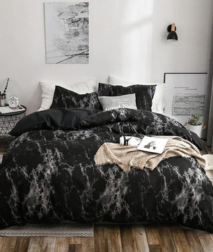 Modern Bedding Sets Marble Quilt Cover Sheets King Queen Size Bedlinen High Quality - Lusy Store