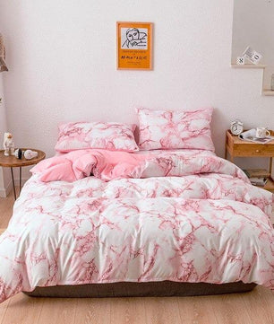 Modern Bedding Sets Marble Quilt Cover Sheets King Queen Size Bedlinen High Quality - Lusy Store