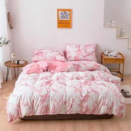 Modern Bedding Sets Marble Quilt Cover Sheets King Queen Size Bedlinen High Quality - Lusy Store