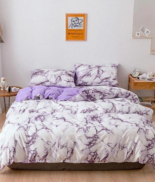 Modern Bedding Sets Marble Quilt Cover Sheets King Queen Size Bedlinen High Quality - Lusy Store