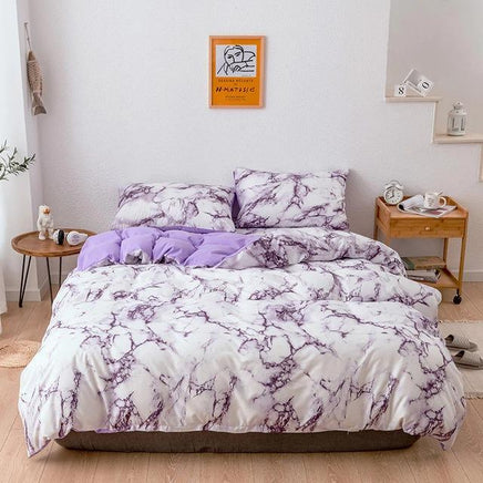 Modern Bedding Sets Marble Quilt Cover Sheets King Queen Size Bedlinen High Quality - Lusy Store