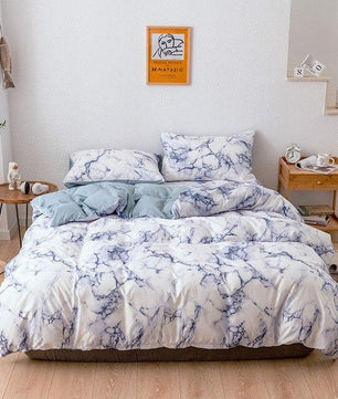 Modern Bedding Sets Marble Quilt Cover Sheets King Queen Size Bedlinen High Quality - Lusy Store