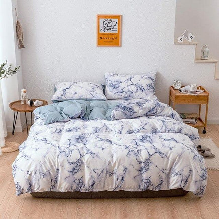 Modern Bedding Sets Marble Quilt Cover Sheets King Queen Size Bedlinen High Quality - Lusy Store