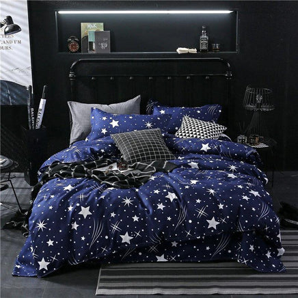 Modern Bedding Sets Moon Star Planet Girl Boy Kid Bed Cover Set Blue
